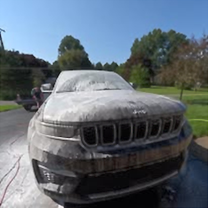 SUV during an exterior foam wash